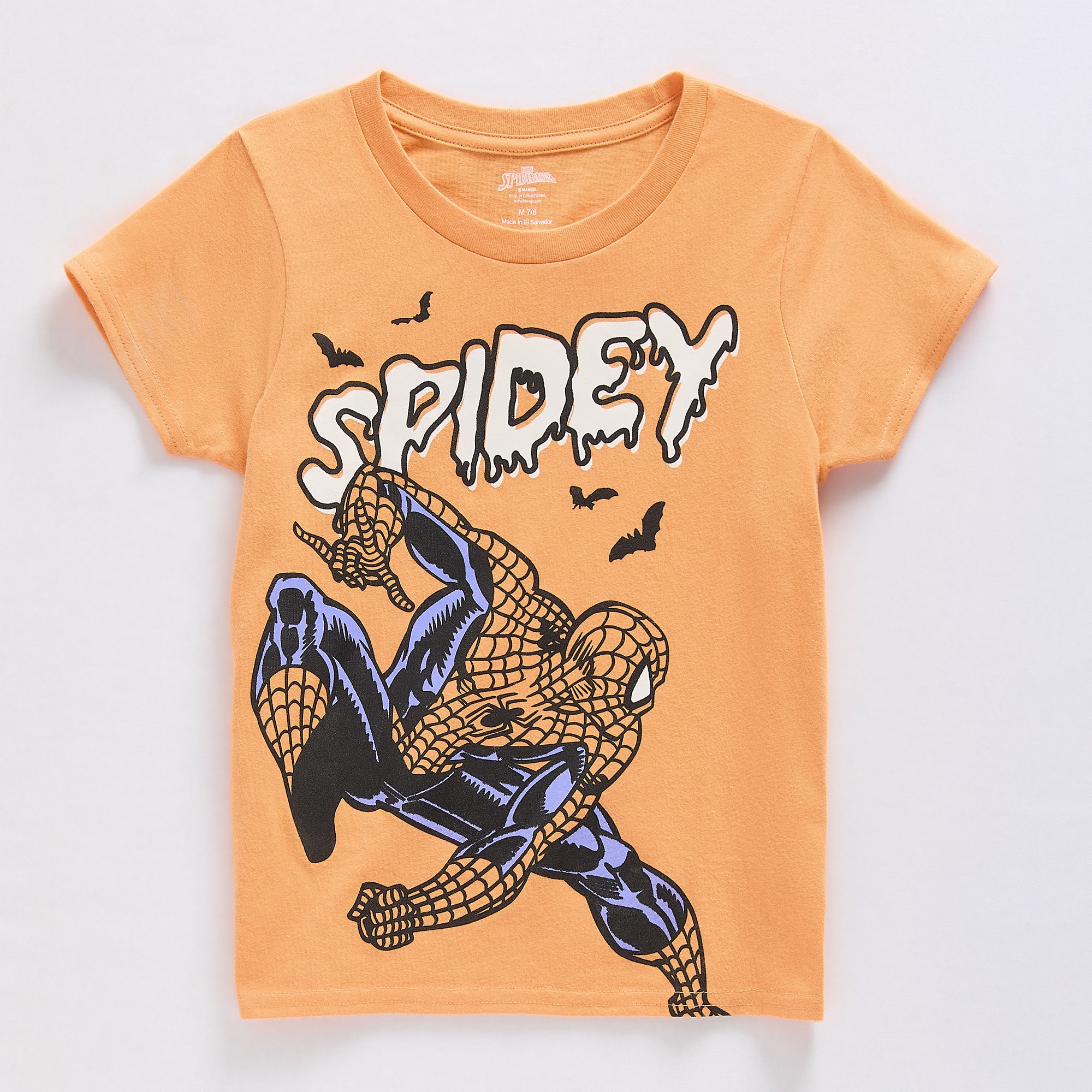 Disney Collection Boys Crew Neck Short Sleeve Regular Fit Marvel Spiderman Graphic T-Shirt