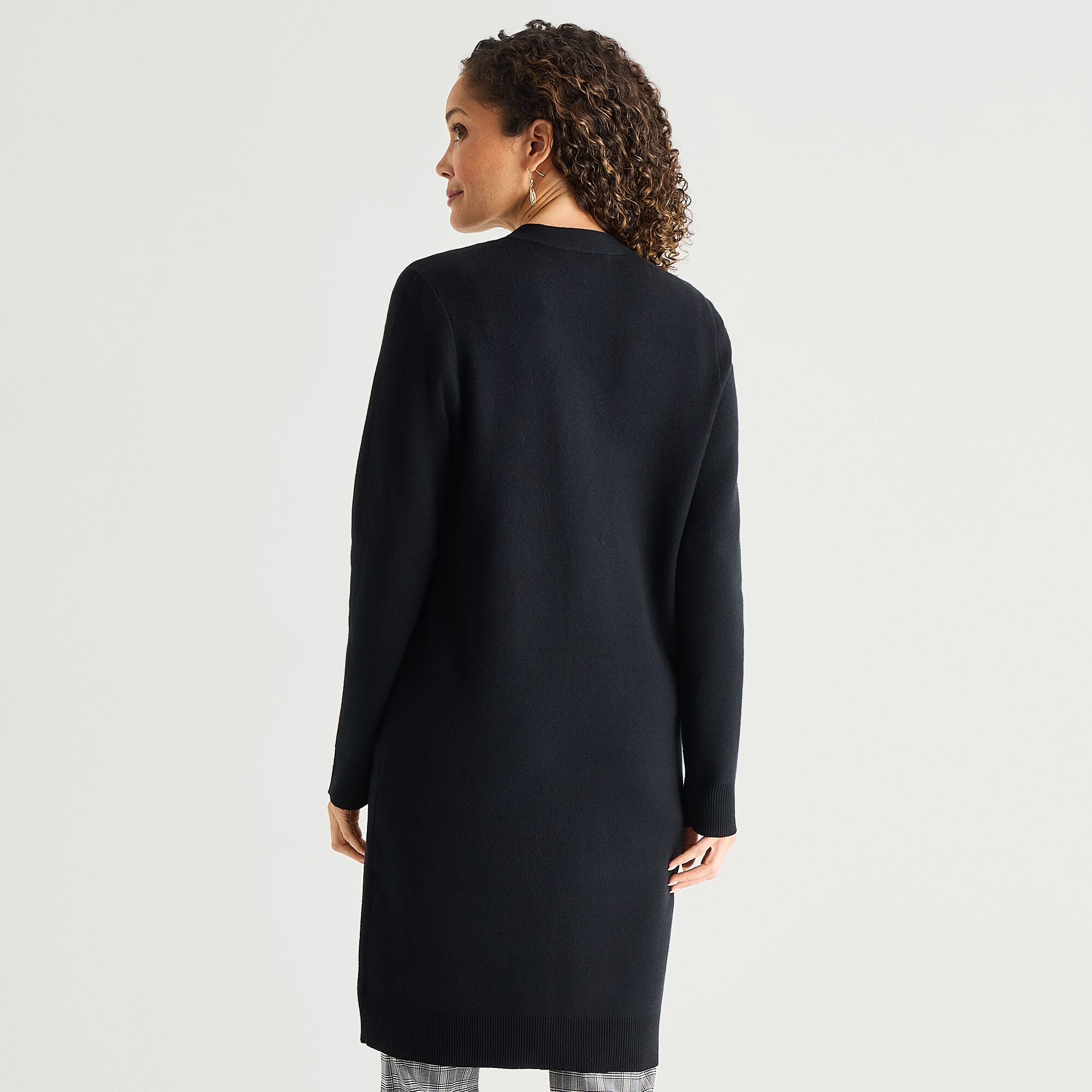 Liz Claiborne Coatigan Womens Long Sleeve Button Cardigan