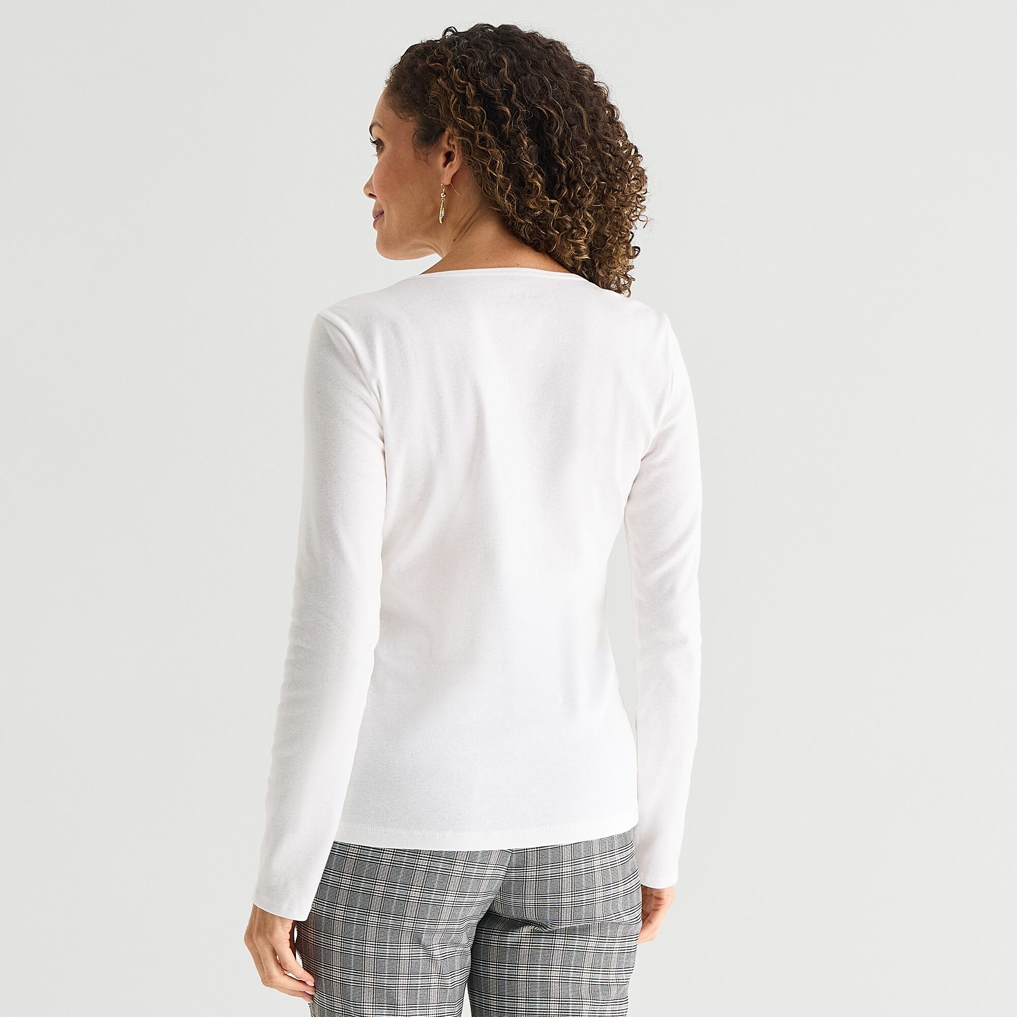 Liz Claiborne Womens Crew Neck Long Sleeve T-Shirt