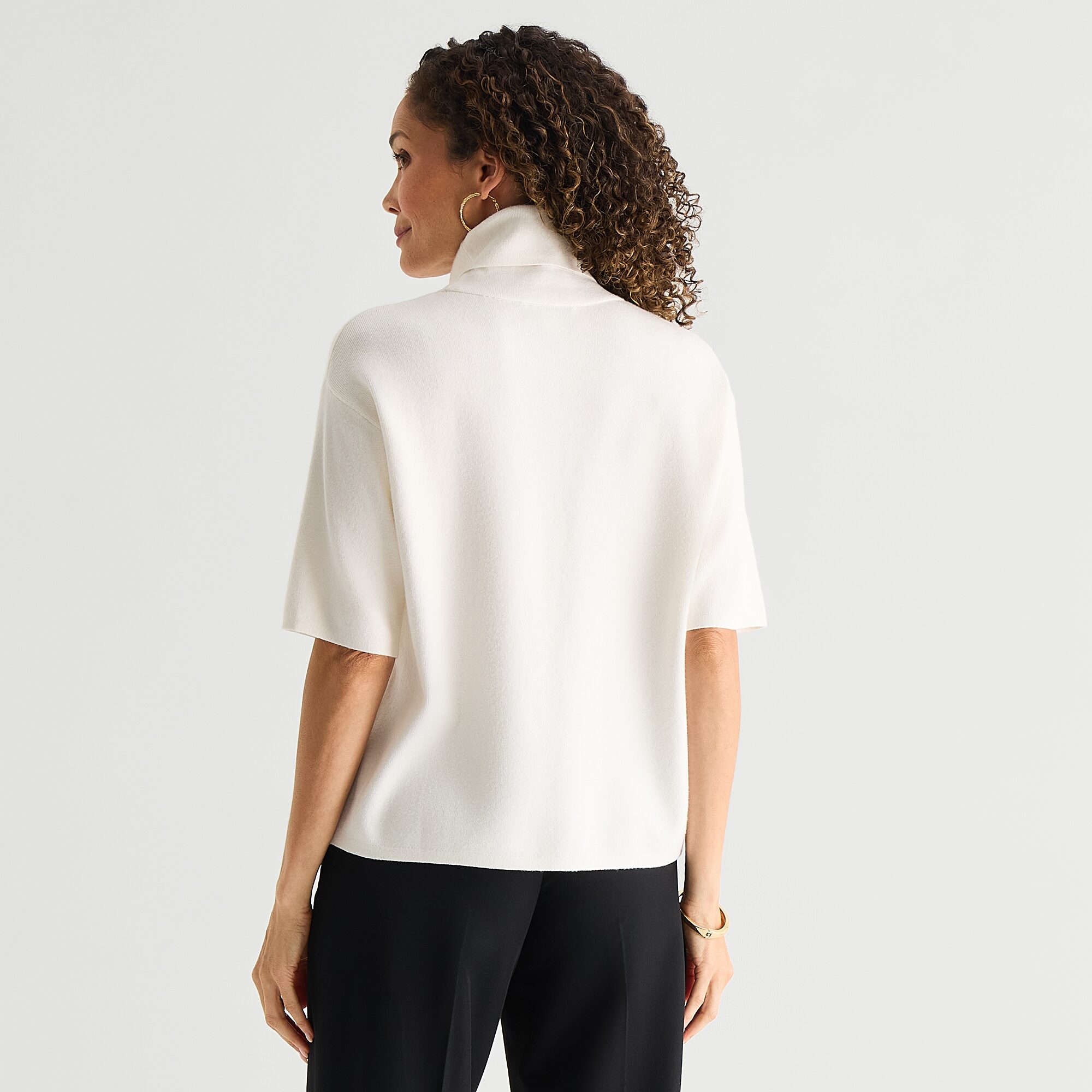 Liz Claiborne Womens Turtleneck Elbow Sleeve Pullover Sweater