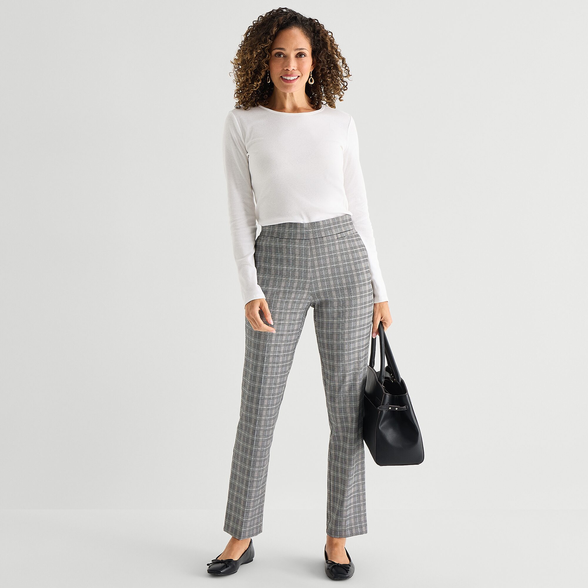 Liz Claiborne Womens Crew Neck Long Sleeve T-Shirt