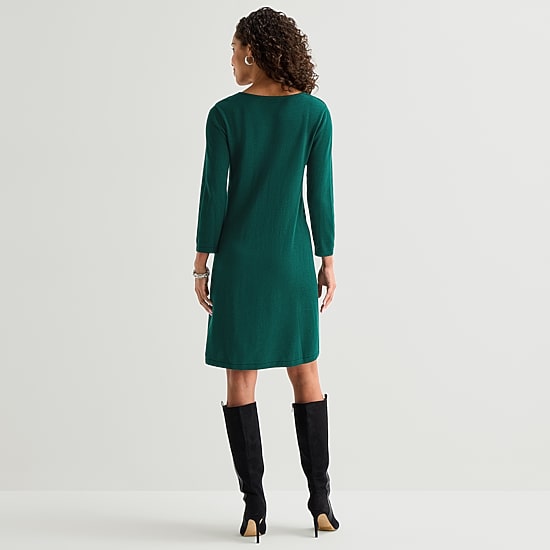 Robbie Bee Womens Long Sleeve Sweater Dress