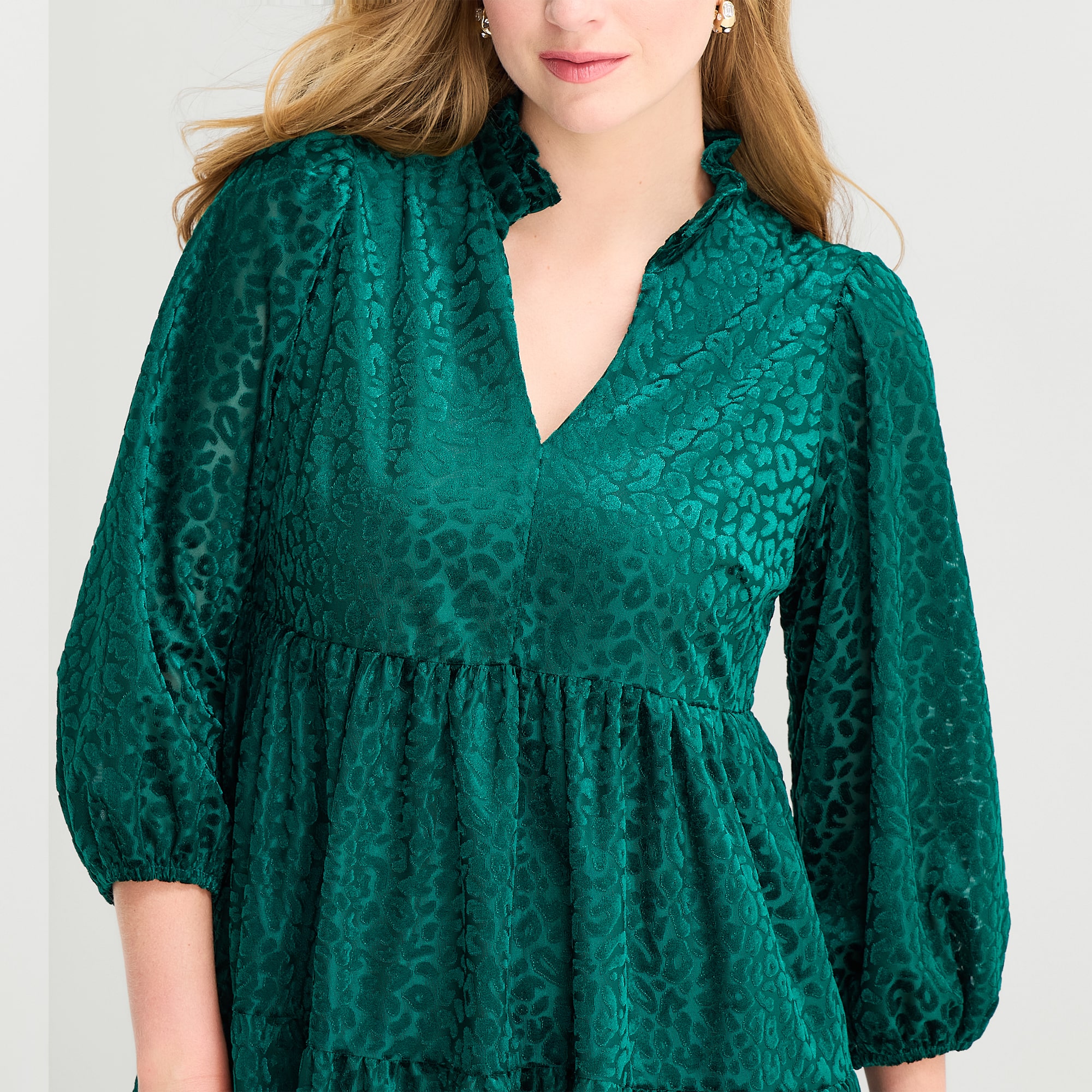 Melonie T Womens Petite V Neck Long Sleeve Animal Shift Dress