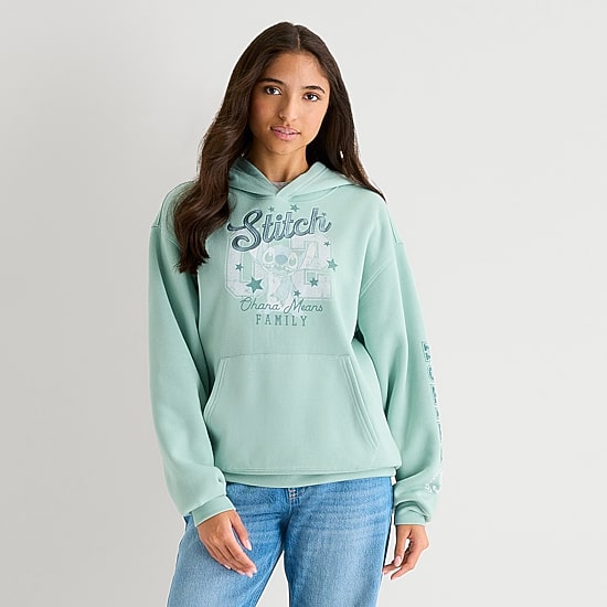 Stitch Hoodie Womens Long Sleeve Embroidered Fleece Hoodie