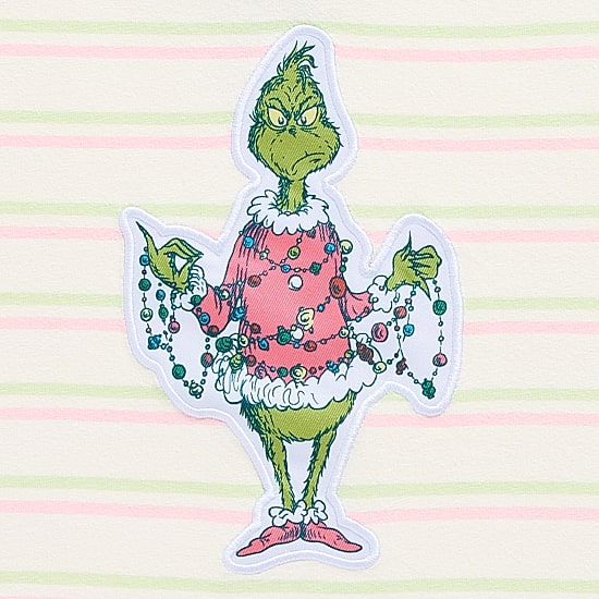 Womens Crew Neck Short Sleeve Fitted Grinch Graphic T-Shirt