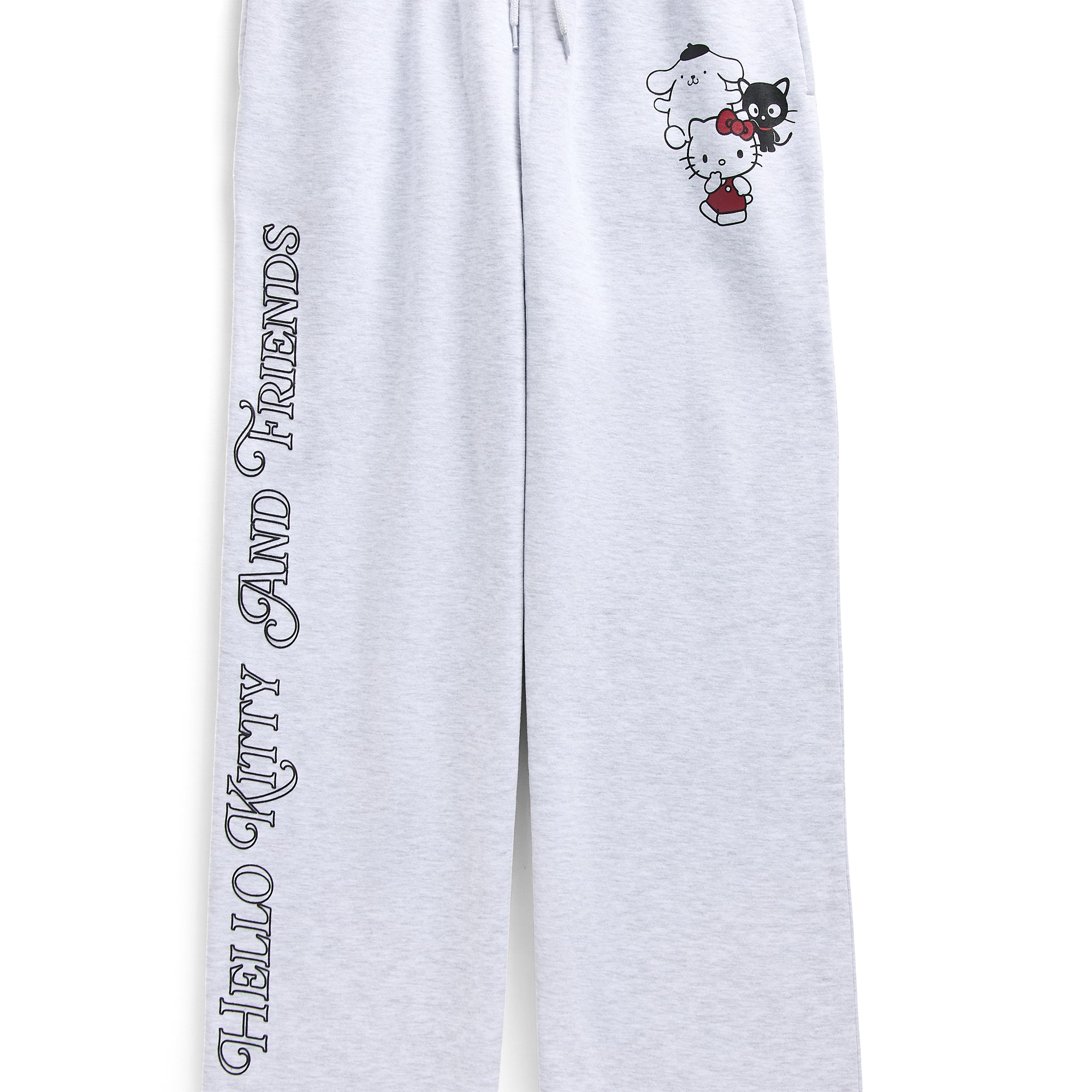 Womens Juniors Wide Leg High Rise Hello Kitty Sweatpant