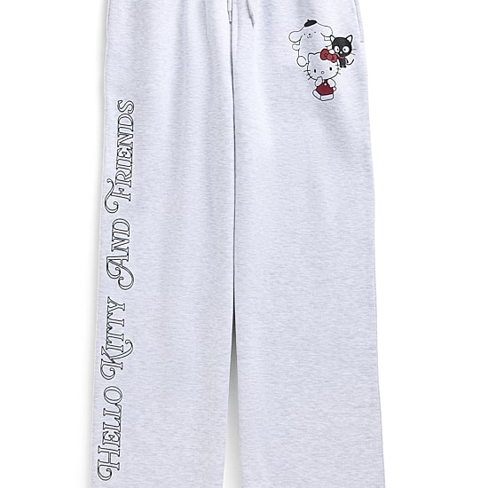 Womens Juniors Wide Leg High Rise Hello Kitty Sweatpant