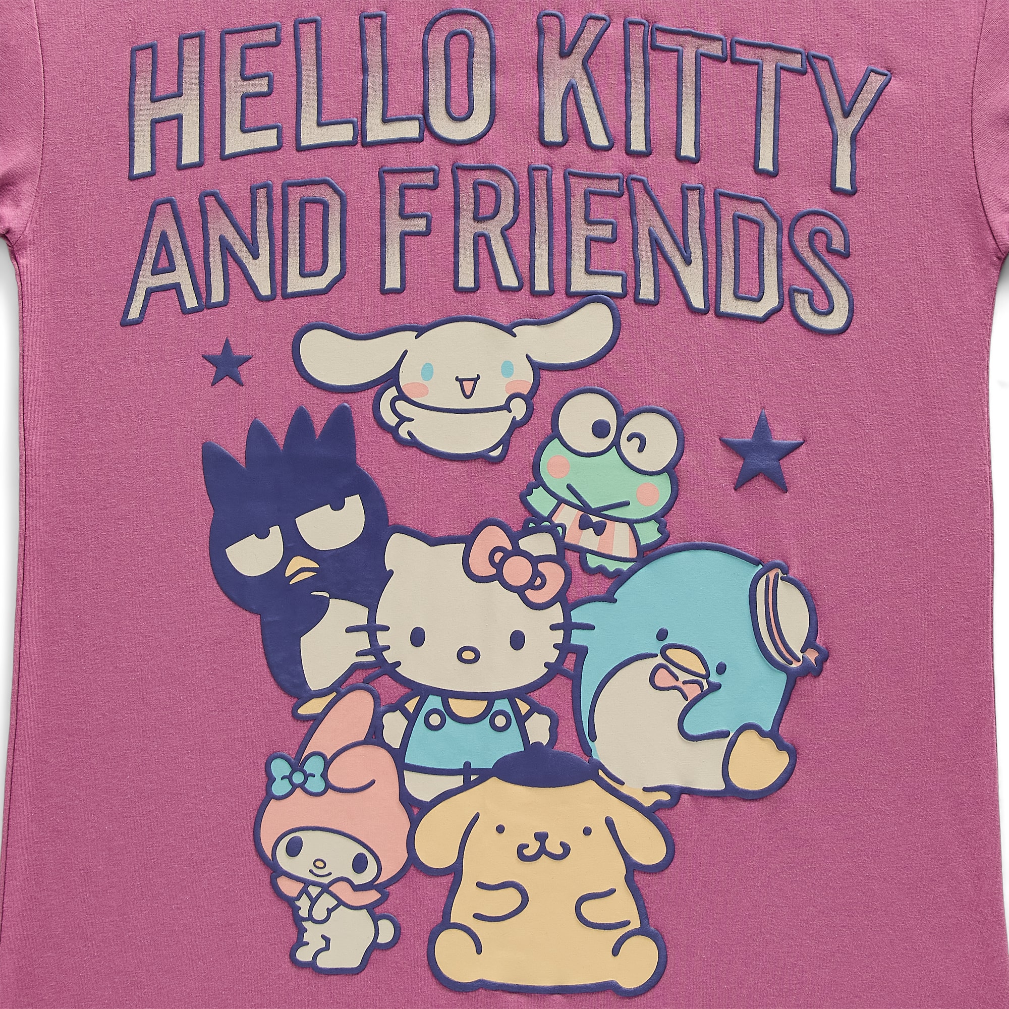 Womens Juniors Crew Neck Short Sleeve Loose Fit Hello Kitty Graphic T-Shirt