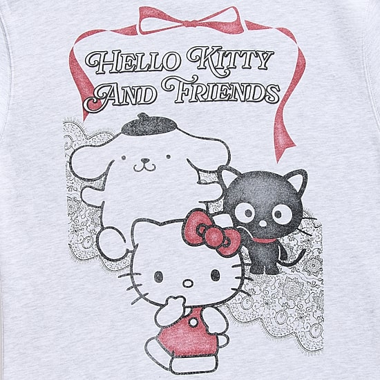 Womens Juniors Long Sleeve Hello Kitty Fleece Hoodie