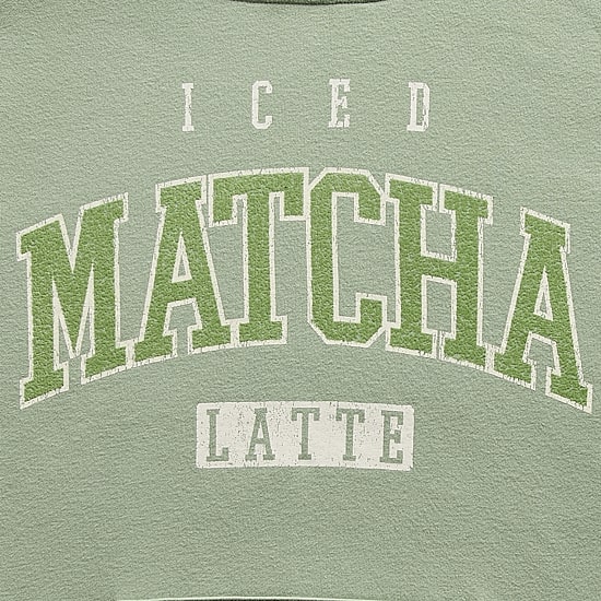 New World Matcha Womens Juniors Hooded Long Sleeve Sweatshirt