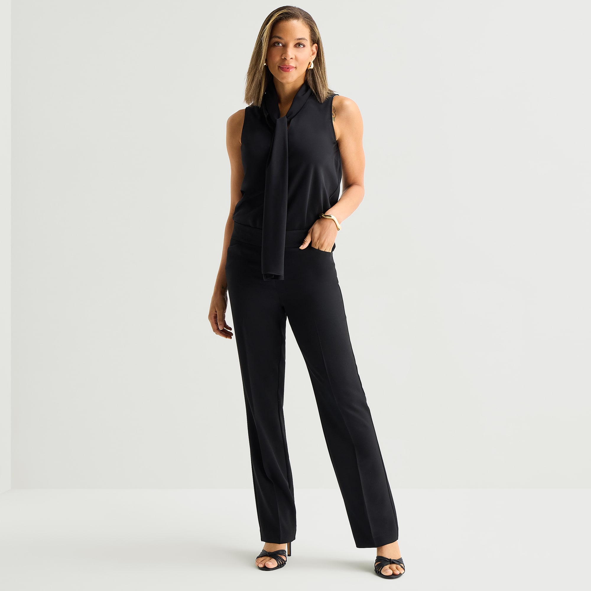 Black Label by Evan-Picone Womens Classic Fit Straight Suit Pant