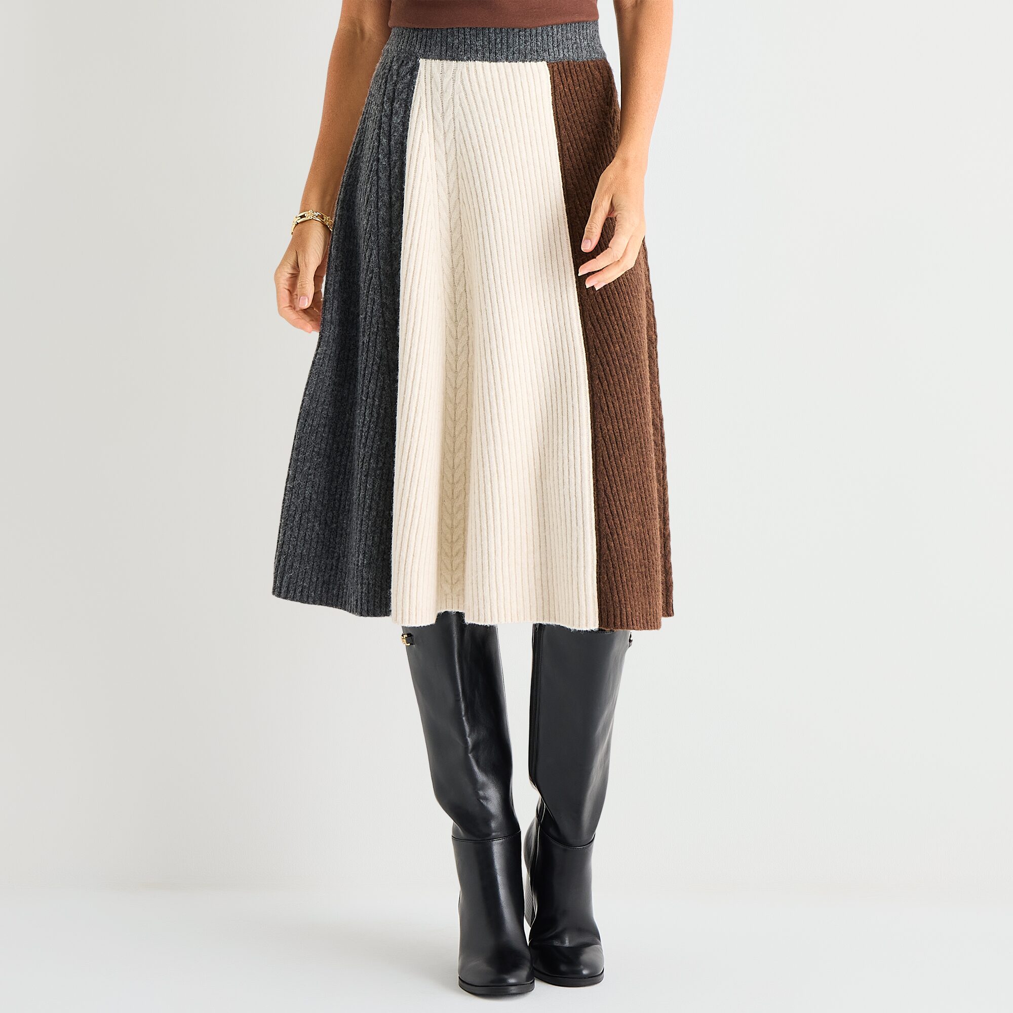 Liz Claiborne Womens High Rise Midi Flared Skirt