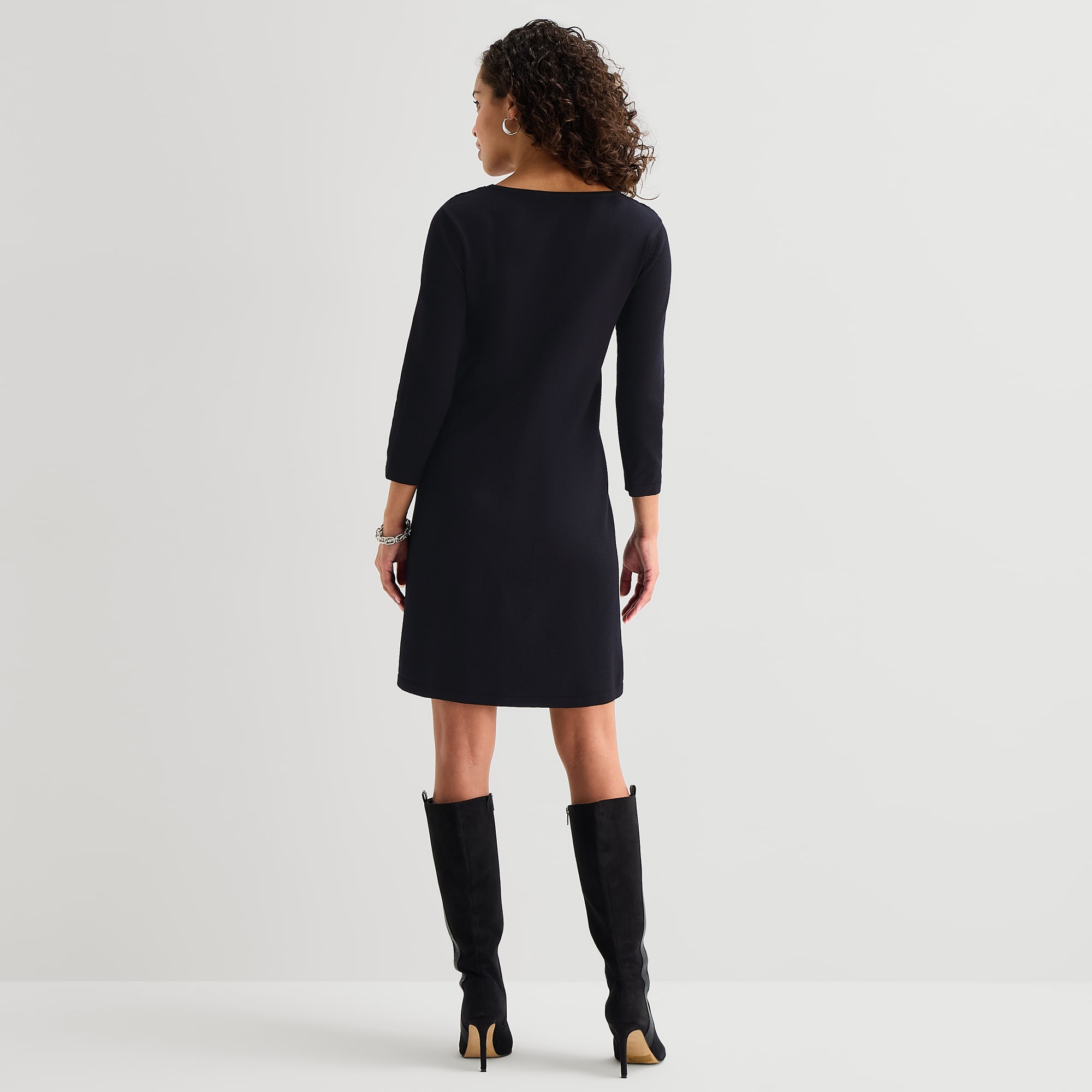 Robbie Bee Womens Long Sleeve Sweater Dress