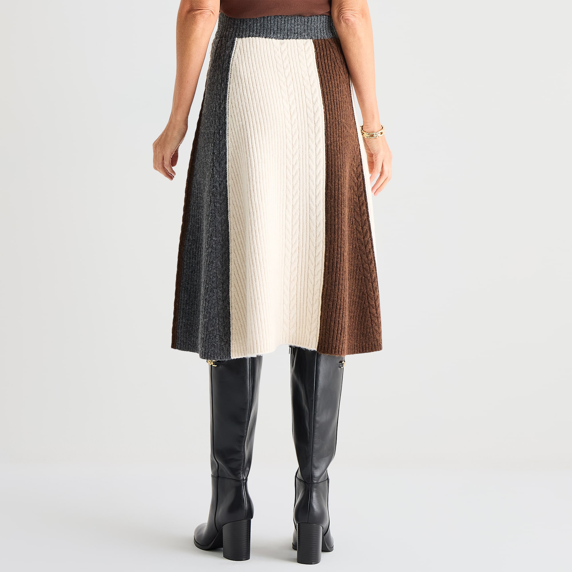 Liz Claiborne Womens High Rise Midi Flared Skirt