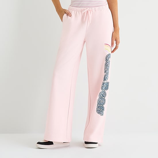 New World Carebears Bottom Womens Juniors Straight Mid Rise Care Bears Sweatpant