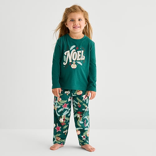 North Pole Trading Co Babies' . Toddler Unisex Crew Neck Long Sleeve 2-pc. Matching Family Pajama Set In Green