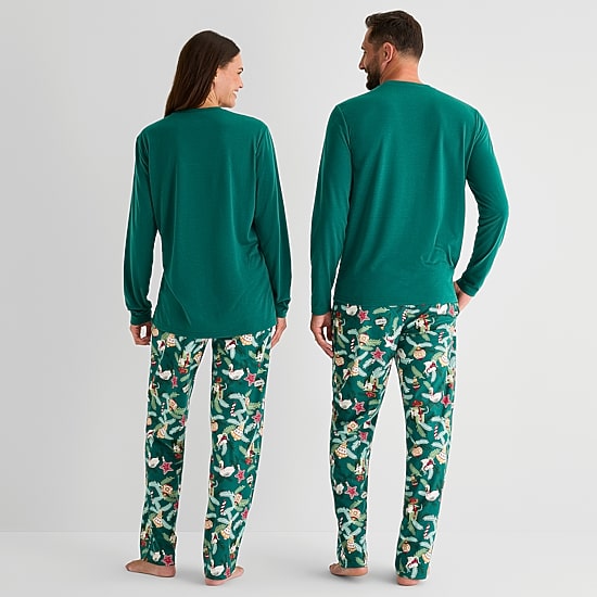 North Pole Trading Co. Unisex Adult Crew Neck Long Sleeve 2-pc. Matching Family Pajama Set
