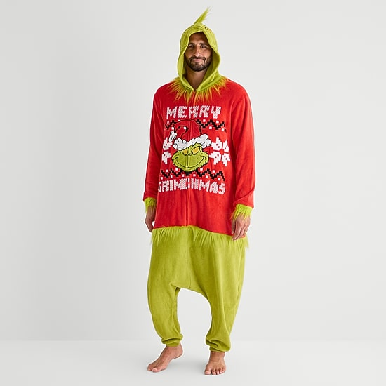 Mens Dr. Seuss Grinch Long Sleeve Matching Family Pajama Set