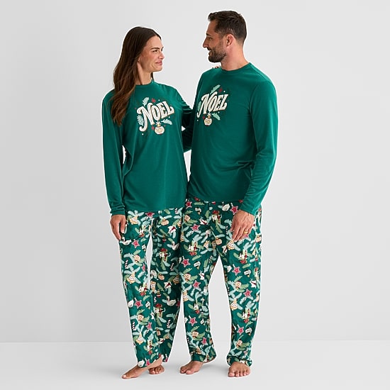 North Pole Trading Co. Unisex Adult Crew Neck Long Sleeve 2-pc. Matching Family Pajama Set