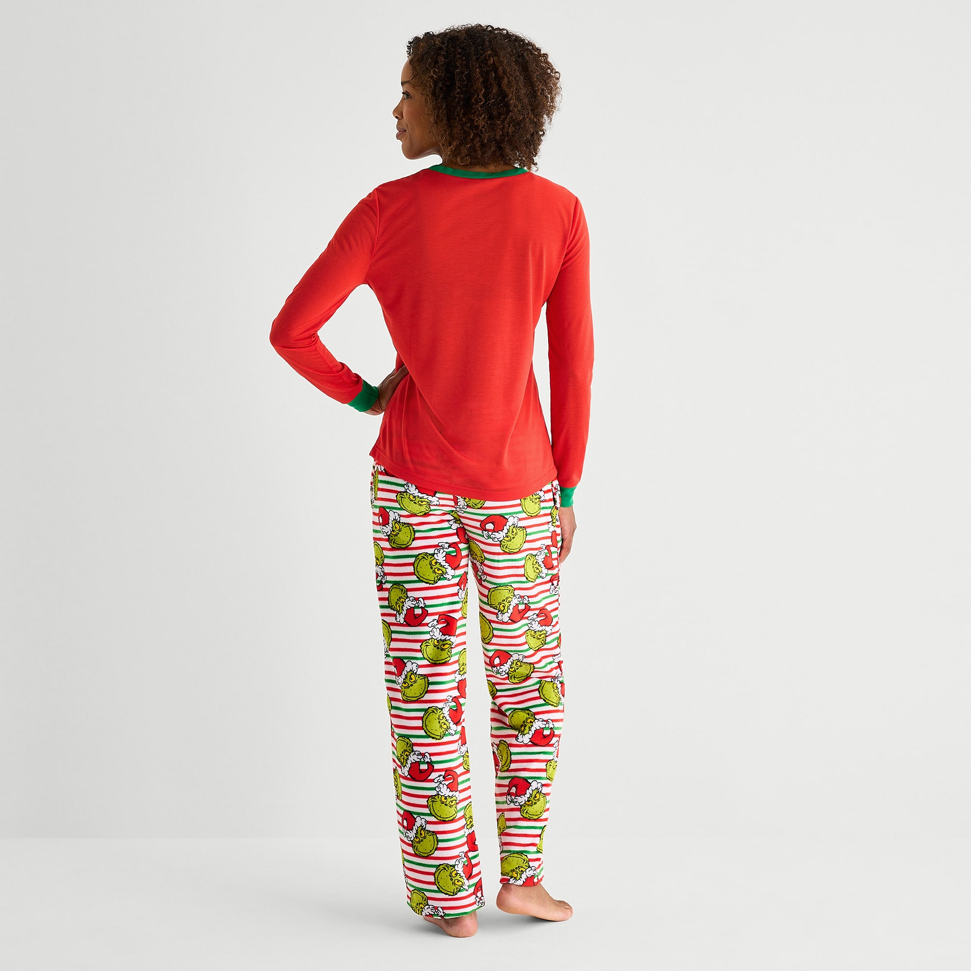 Womens Grinch Long Sleeve 2-pc. Pajama Set