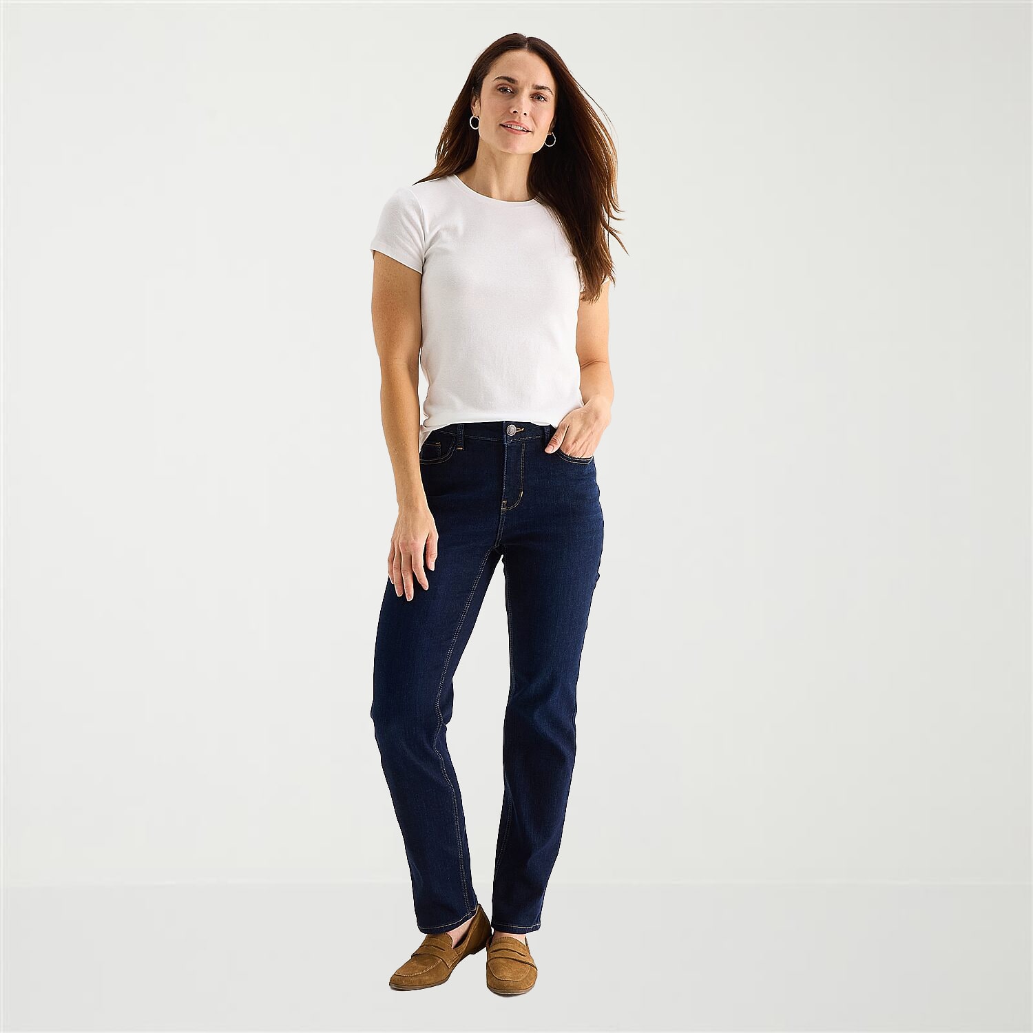 Liz Claiborne Womens Crew Neck Short Sleeve T-Shirt