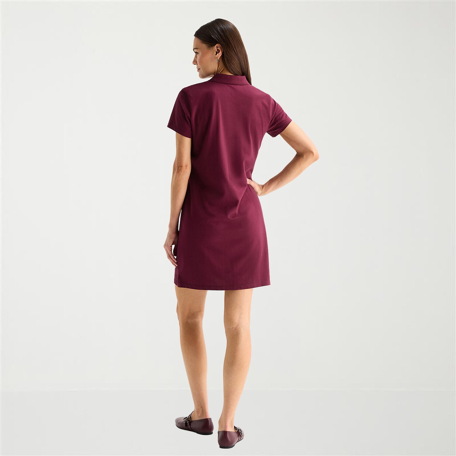 St. John's Bay Womens Short Sleeve Plaid A-Line Dress