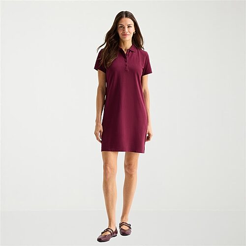 St. John's Bay Womens Short Sleeve Plaid A-line Dress In Red