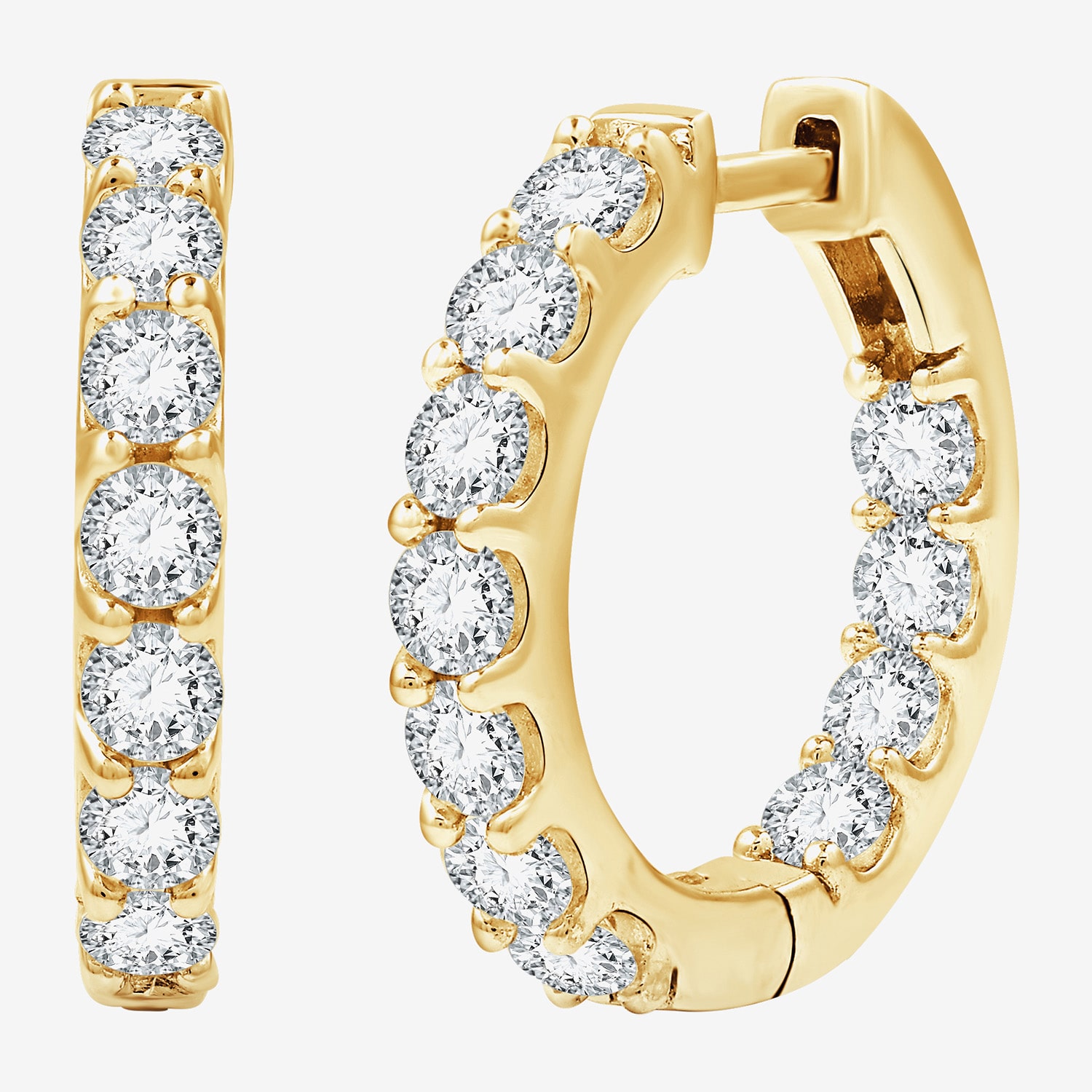 Timeless Yes, Please! Womens Lab Created White Sapphire 14K Gold Over Brass 3 Pair Earring Set