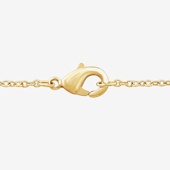 Yes, Please! Womens 1/10 CT. T.W. Lab Grown White Diamond 14K Gold Over Brass Cross 18 Inch Pendant Necklace