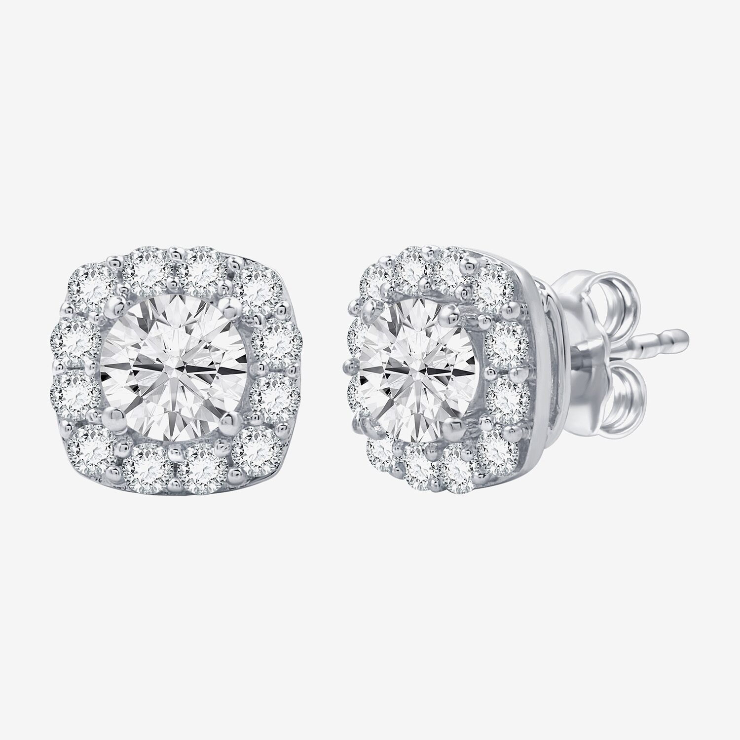 Timeless Yes, Please! Womens Lab Created White Sapphire Pure Silver Over Brass Cushion 2-pc. Jewelry Set