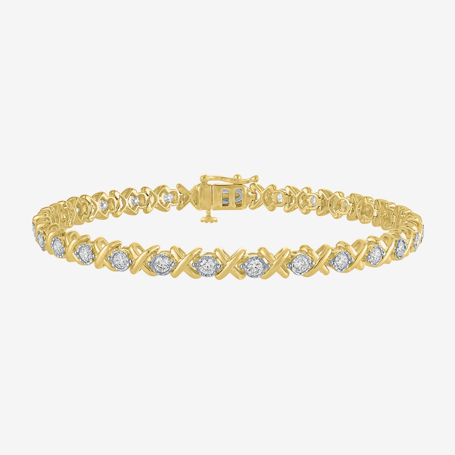 G-H / Si1-Si2) Womens 2 CT. T.W. Lab Grown White Diamond Sterling Silver Inch Tennis Bracelet
