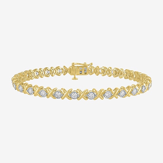 (G-H / Si1-Si2) Womens 2 CT. T.W. Lab Grown White Diamond Sterling Silver 7.5 Inch Tennis Bracelet