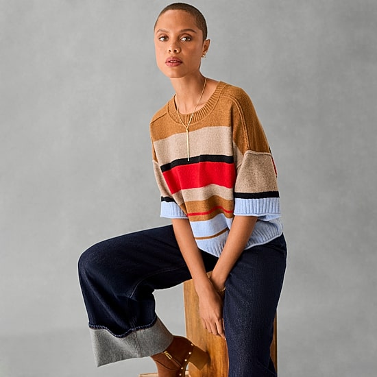 A.N.A Womens Crew Neck Short Sleeve Pullover Sweater