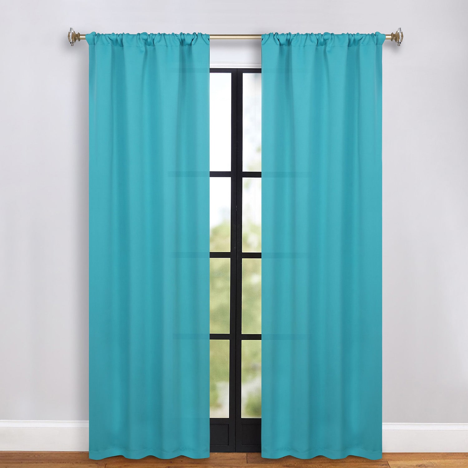 SUPERIOR® Solid Rod Pocket Energy Saving Room Darkening Set of 2 Curtain Panel