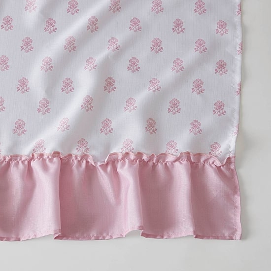Intelligent Design Savanna Floral Ruffle Shower Curtain with 12 Roller Ball Hooks