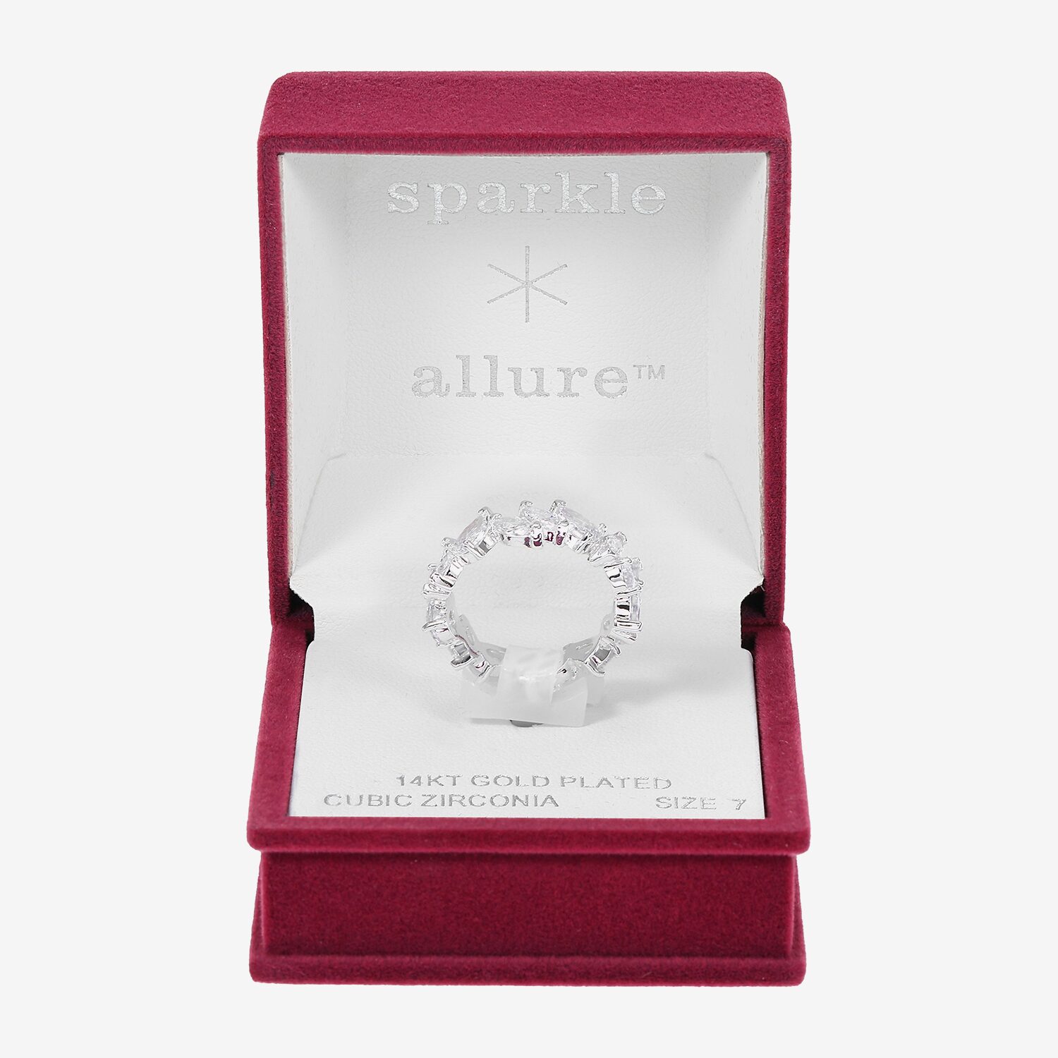Sparkle Allure Womens 12MM Cubic Zirconia Pure Silver Over Brass Pear Band