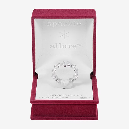 Sparkle Allure Womens 12MM Cubic Zirconia Pure Silver Over Brass Pear Band