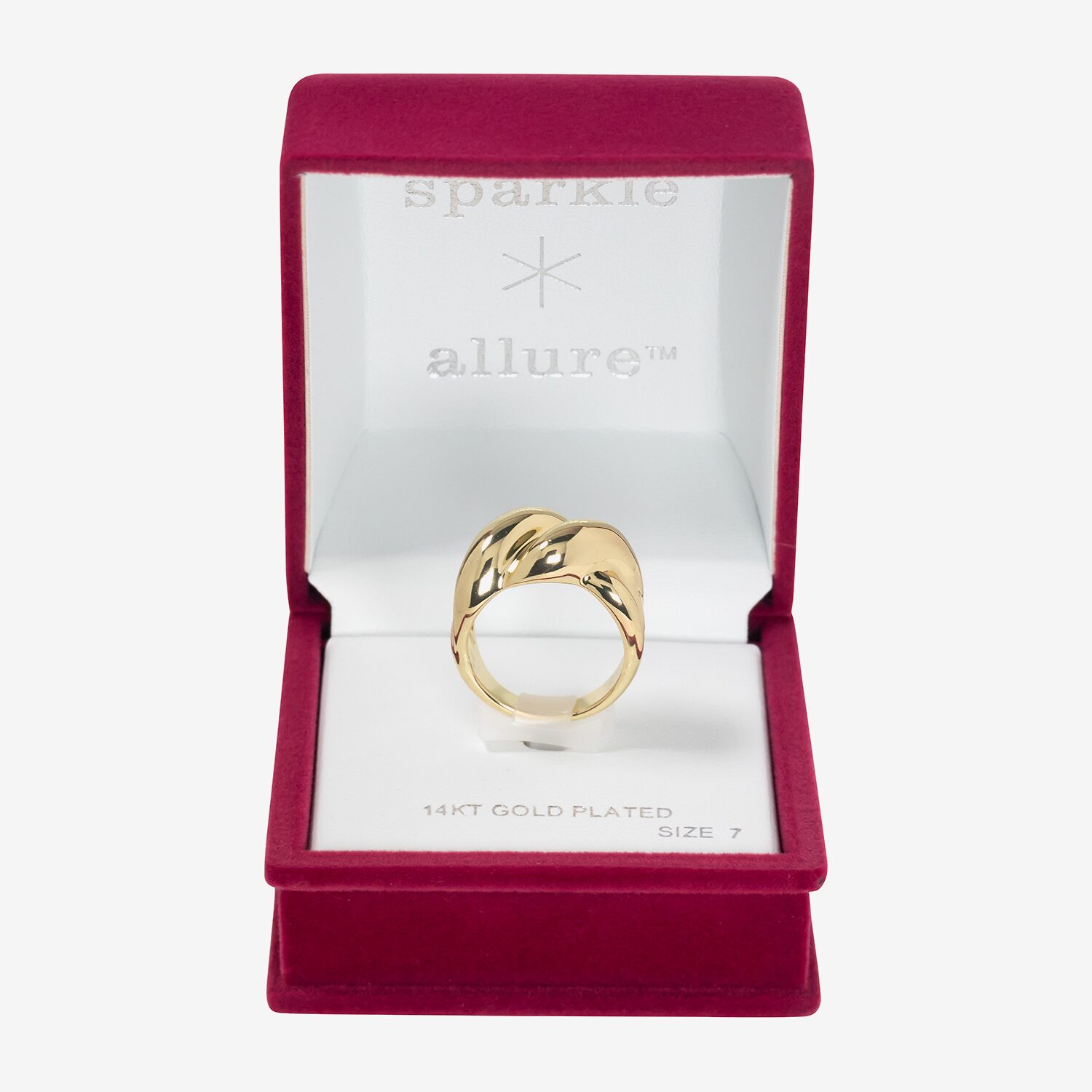 Sparkle Allure Womens 14K Gold Over Brass Band