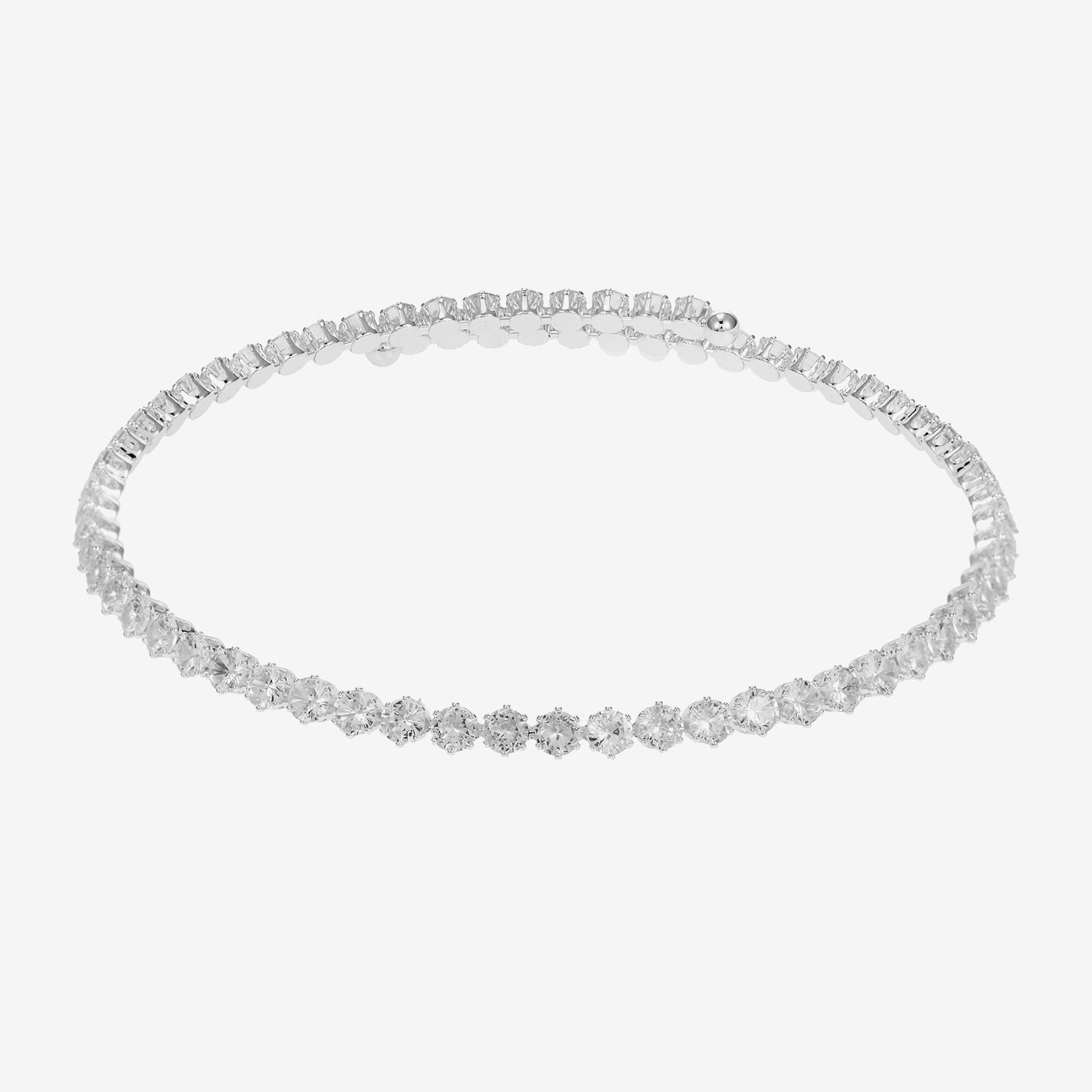Sparkle Allure Womens Cubic Zirconia Pure Silver Over Brass Tennis Necklace