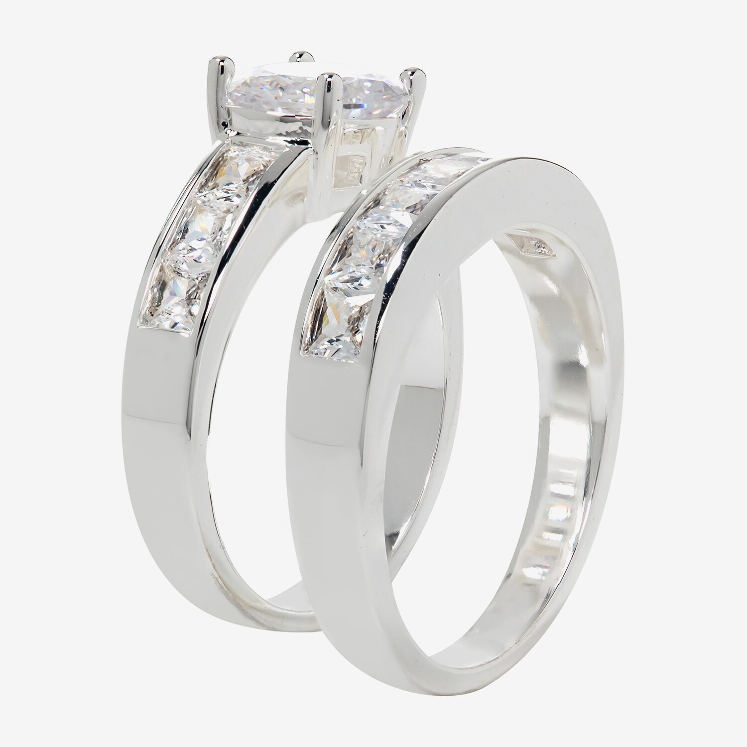 Sparkle Allure Womens White Cubic Zirconia Pure Silver Over Brass Round Bridal Set