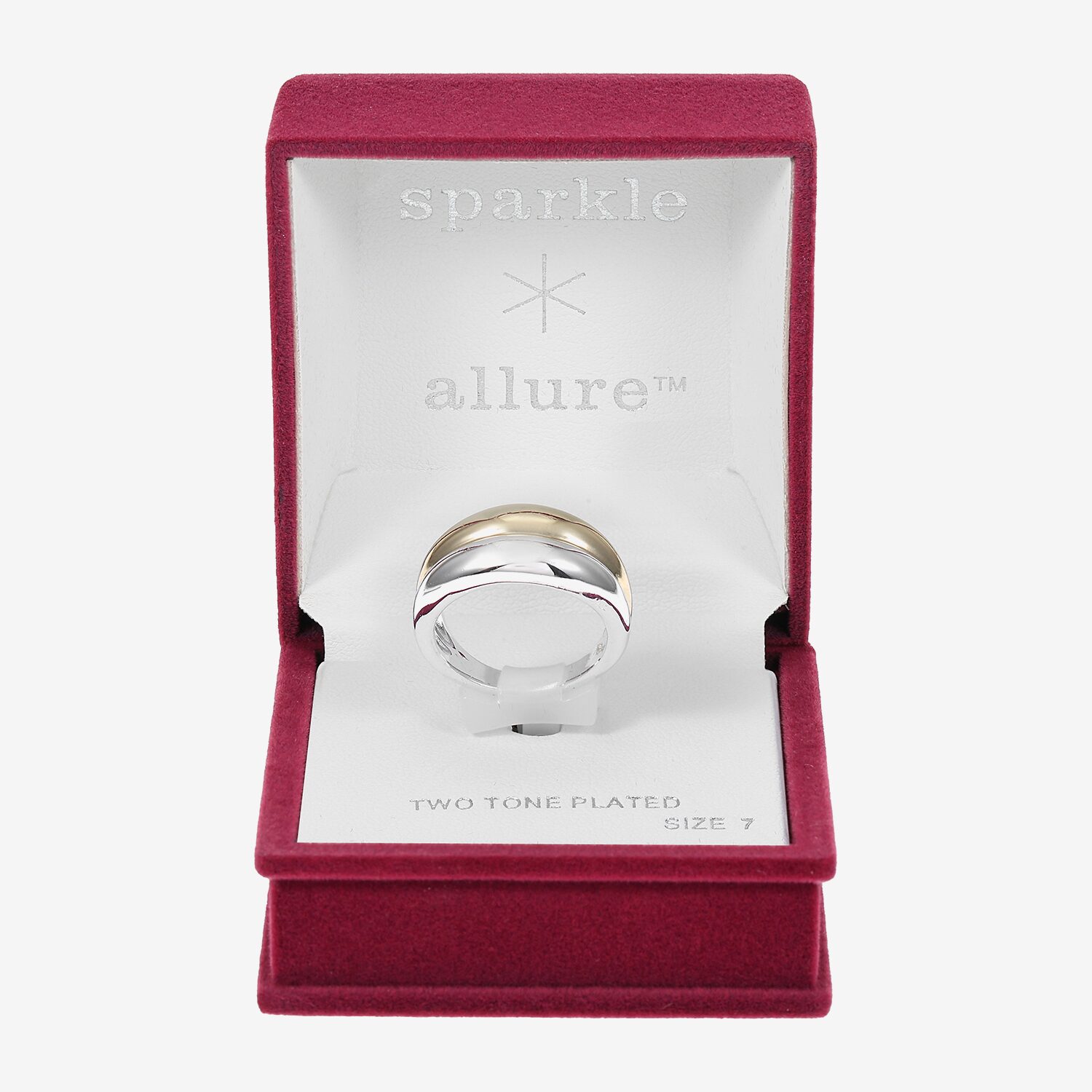 Sparkle Allure Womens 11.5MM 14K Gold Over Brass Band