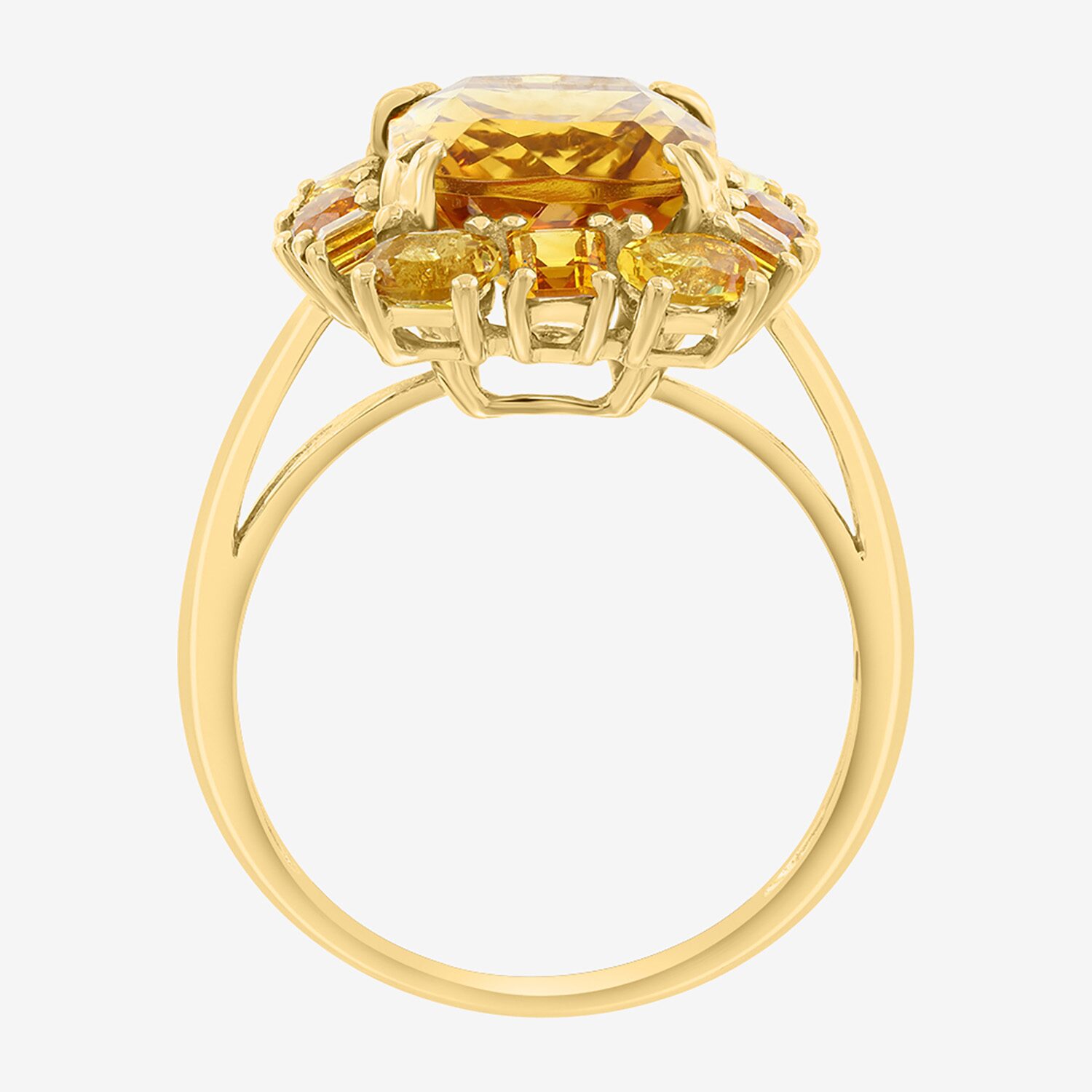 Effy Final Call Limited Quantities! Womens Genuine Yellow Citrine 14K Gold Cushion Cocktail Ring