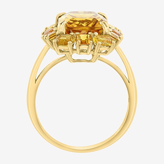 Effy Final Call Limited Quantities! Womens Genuine Yellow Citrine 14K Gold Cushion Cocktail Ring