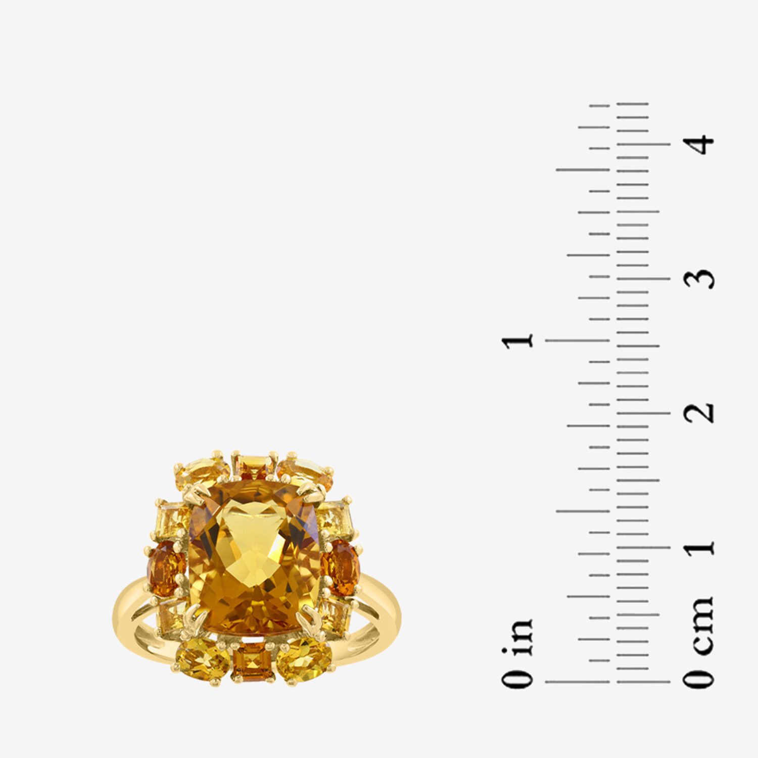 Effy Final Call Limited Quantities! Womens Genuine Yellow Citrine 14K Gold Cushion Cocktail Ring