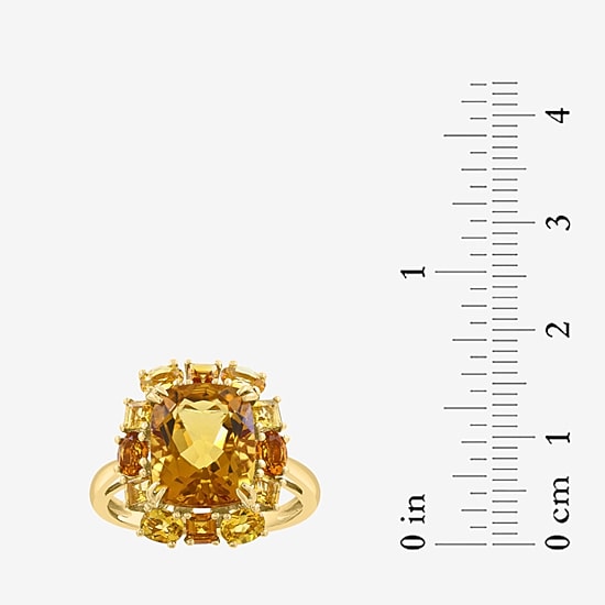 Effy Final Call Limited Quantities! Womens Genuine Yellow Citrine 14K Gold Cushion Cocktail Ring
