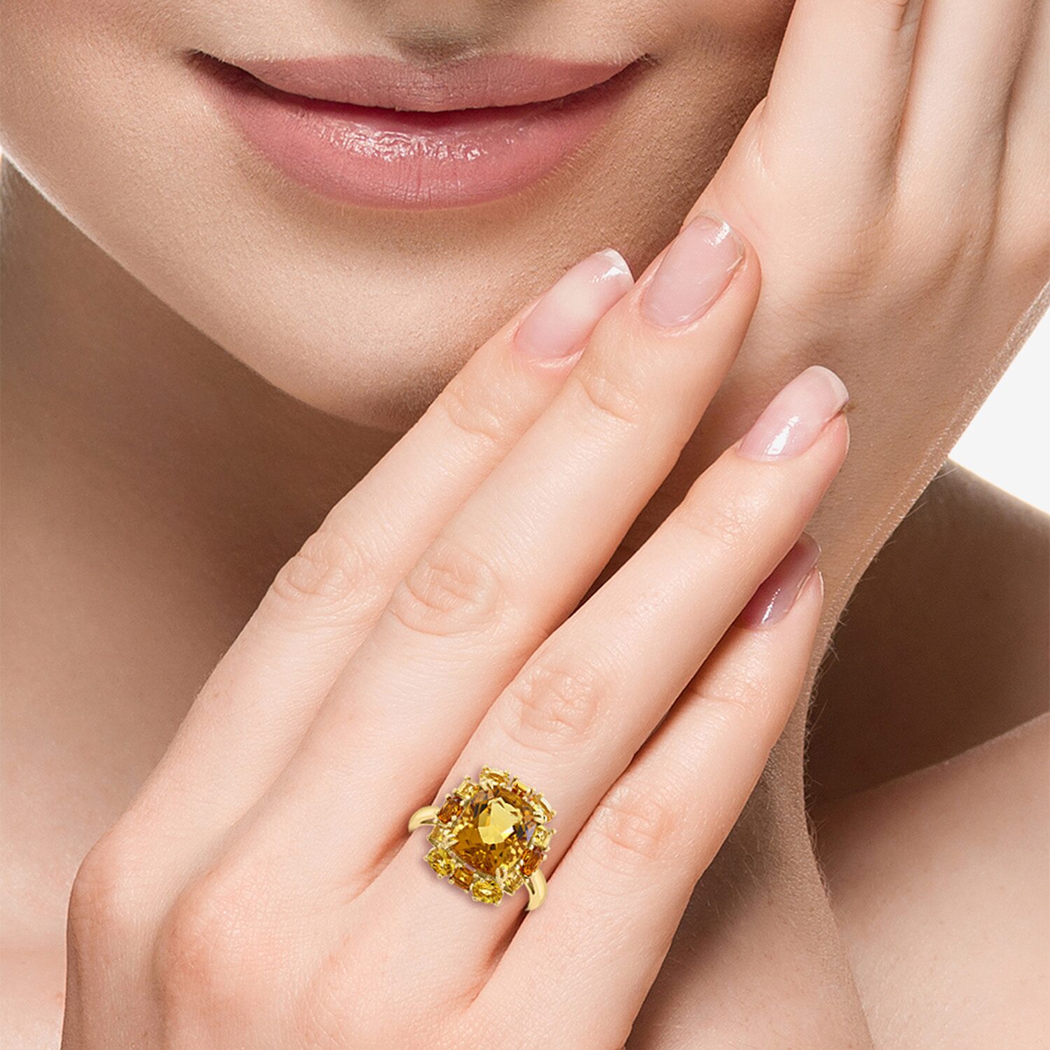 Effy Final Call Limited Quantities! Womens Genuine Yellow Citrine 14K Gold Cushion Cocktail Ring