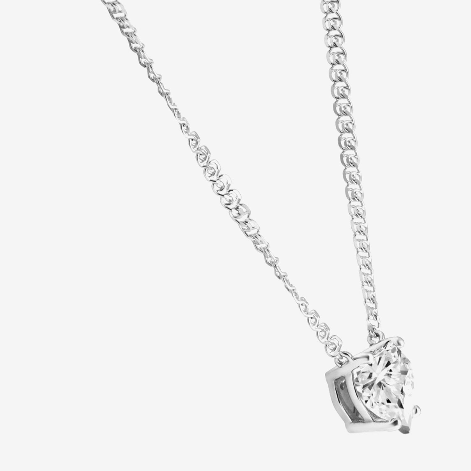 Womens 3 CT. Lab Grown White Diamond 14K Gold Heart 18 Inch Pendant Necklace