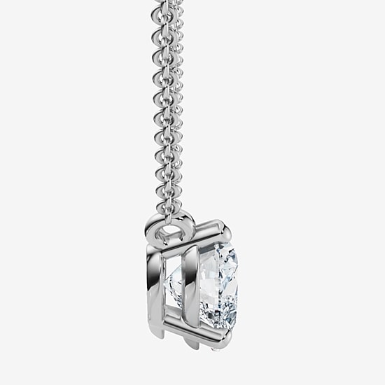 Womens 3 CT. Lab Grown White Diamond 14K Gold Heart 18 Inch Pendant Necklace