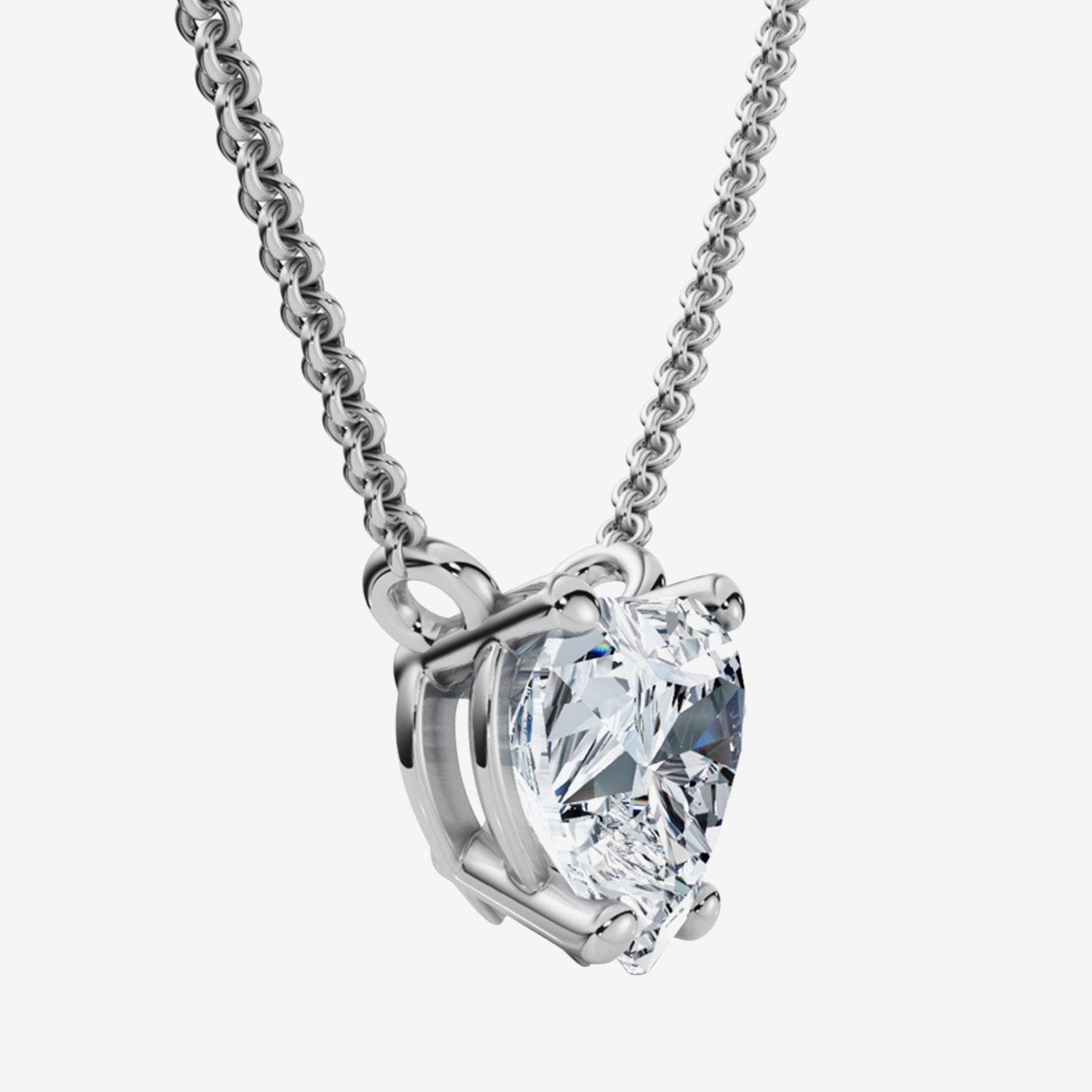 Womens 3 CT. Lab Grown White Diamond 14K Gold Heart 18 Inch Pendant Necklace