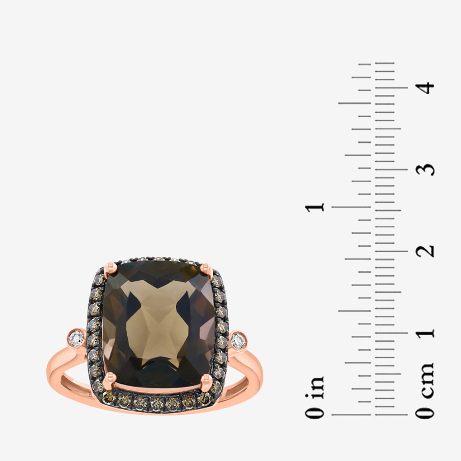 Effy Final Call Limited Quantities! Womens 1/4 CT. T.W. Genuine Smoky Quartz 14K Rose Gold Cushion Cocktail Ring